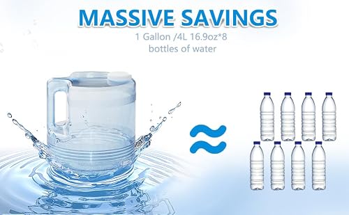 CYTGOUPER 1 Gallon /4L Distiller Water Container, Replacement Distilled Water Distillers for Home Teeth Beauty Plastic Carafe Replacement Bottle for Coun Top Water Distiller Filter (1)