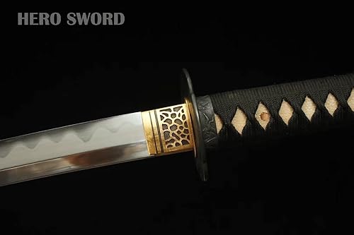 Miniatura 3 de HERO SWORD Avanzada arcilla de pulido templado de acero plegado Katana de grúa inmortal tema samurai espada completa espiga maquinilla de afeitar
