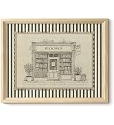 VIYYIEA Wooden Textures Framed Wall Art Stamp Bookstore Canvas Prints, Vintage Home Decor, Print ...
