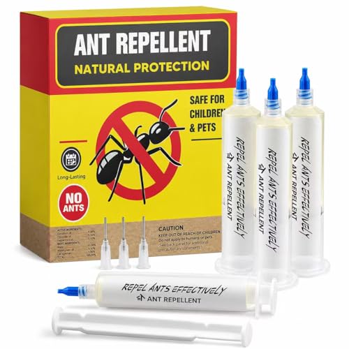 Ant Repellent Indoor Pet Safe, Ant Repellent Outdoor, Get Rid of Ant, Keeps Ants Away, Ant Deterrent for Home, Protects up to 120 sq ft, Natural Ingredients, People/Pet/Plant Friendly- 4P