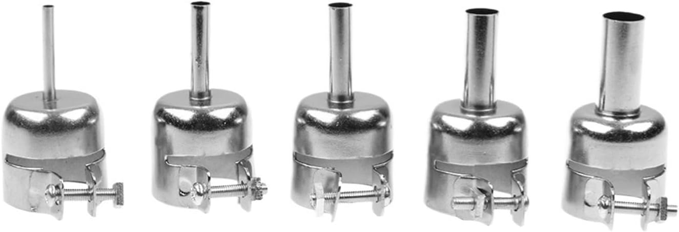 5pcs Heat Gun Nozzles 35mm Diameter Hot Air Stainless Steel For Rework Soldering Station Blower(Brown)