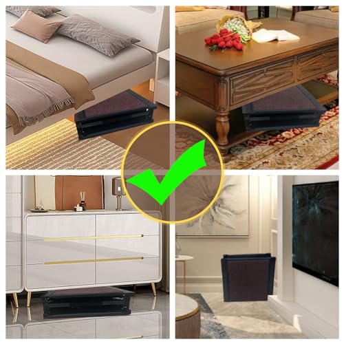 VEMJO Dog Ramp for Car SUV Truck Folding in Four-Fold Pet Ramp Dog Car Ramp Dog Stairs Cat Ramp Portable Dog Steps for Bed for Small Medium and Large Dogs Supports to 200lbs (Brown)