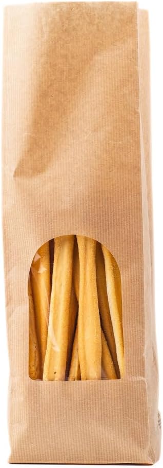 Food Bags Square Bottom Paper with Transparent Window, 8+5 x 26 cm, Pack of 50