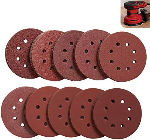 100PCS 125mm Hook&Loop Sanding Discs,40–800 Grit for Orbital Sander