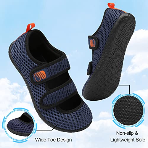 Besroad Diabetic Slippers Shoes For Mens Womens Arthritis Edema Adjustable Closure Toe Swollen Feet Sandals Breathable Comfy Indoor Outdoor Shoes Sneakers Blue 7-8 Women/5.5-6 Men #TOP6