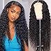 Larhali Brazilian 13x6 Deep Wave Lace Front Wigs Human Hair Pre Plucked Lace Front Deep Curly Wigs with Baby Hair Glueless Lace Wigs for Black Women 150% Density Unprocessed Virgin Human Hair(16inch)
