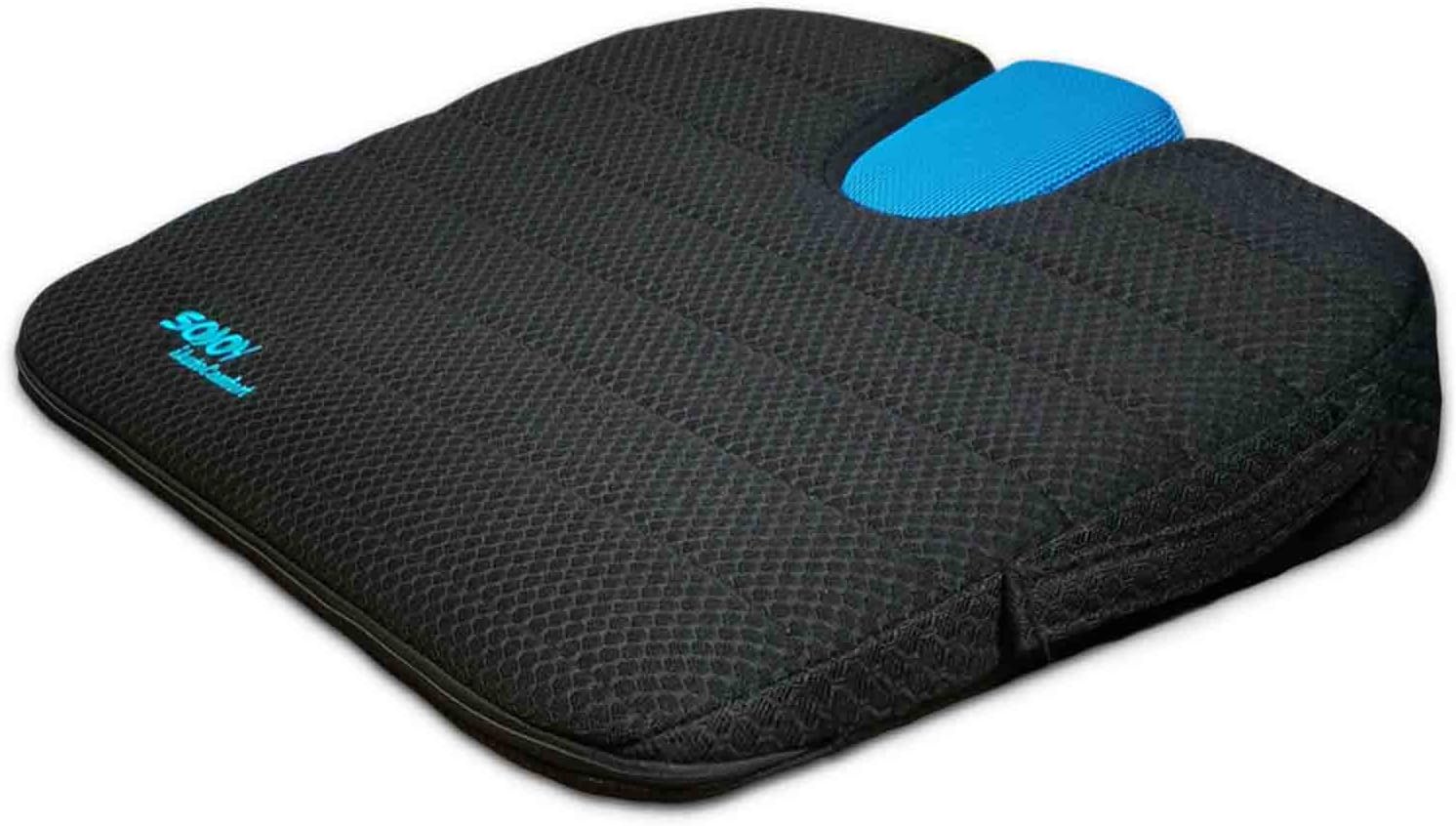 AUTOTRENDS Sojoy Brand Car Seat Cushion Wedge Driving Cushion for Long Sitting Portable Wedge Pillow for Hip, Tailbone, Coccyx, Sciatica (18.5 X 16 X 2.5 Inch), Black and Blue (SJ-AT-156-2) : Automotive