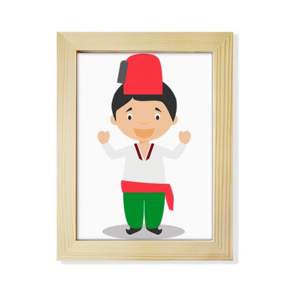 Turquía de dibujos animados de madera marco de fotos para regalar en fiestas