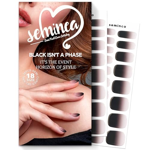 SEMINCA Semi Cured Gel Nail Strips-Quick DIY nail art stickers semi cured gel strips salon quality manicure at home instant beauty solution,Works with Any UV/LED Lamps(Party Night)