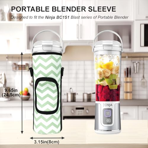 AF-WAN Portable Blender Carry Storage Bag sleeve with Shoulder Strap for Ninja BC151NV/BC51NV/BC151BK/BC151CR/BC151EM/BC151PR/BC151WH 18oz Blast Portable Blender (Grey White)