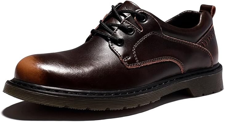 Gxswlaaa Njm sapato social masculino, outono inverno designer de couro  legítimo confortável feito à mão sapatos de trabalho formais preto/marrom |  Amazon.com.br