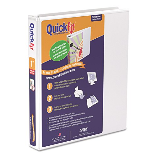 QuickFit View Binder, 1 Inch, Angle D Ring, White (87010)