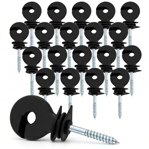 QWORK 20 Pièces isolateurs annulaires , isolateur cloture electrique , pour cordes, fils et brins.