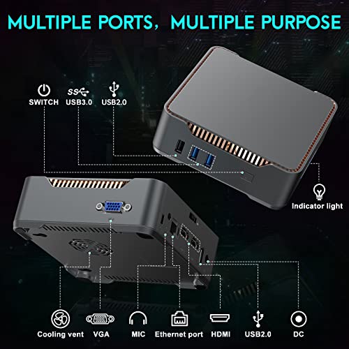 Mini Pc Ιntel Celeron N3350(Up To 2.4Ghz), Mini Computer 8Gb Ram 128Gb Ssd Micro Pc Windows 10 Pro Support 2Tb Expansion, 4K Hdmi Triple Display, Dual Wifi, Bt4.2, Gigabit Ethernet #TOP1