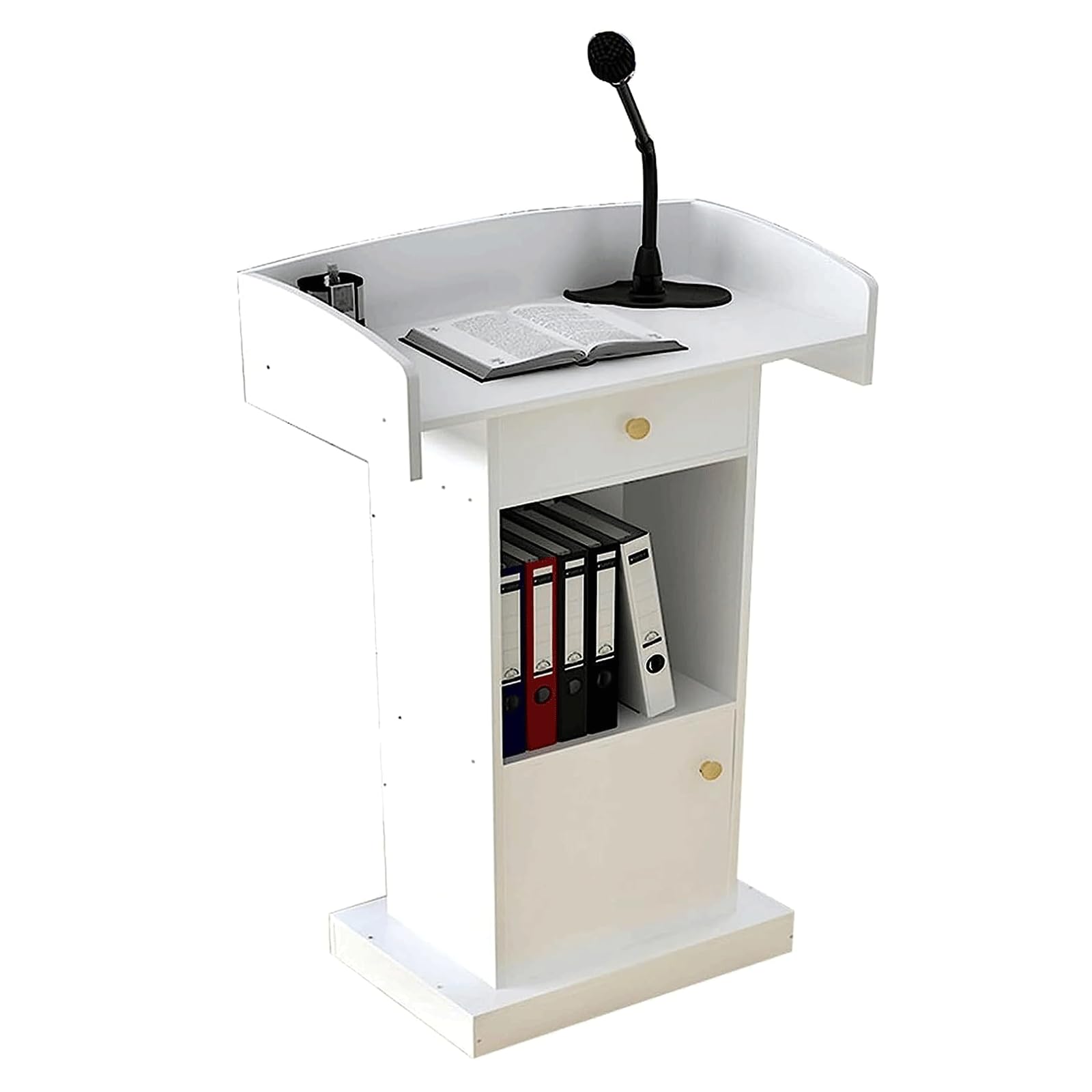 DUANHOZ Wooden Podium Stand with Spacious DrawersVersatile Lectern for Churches Schools Classrooms Hotels and Meeting RoomsIdeal for Presentations and Events
