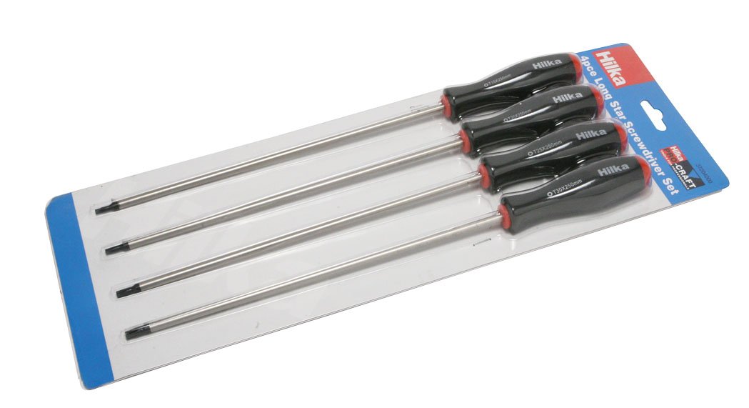 Hilka Torx Star Screwdriver Set Extra Long Reach T15 T20 T25 T30 TORX Drivers