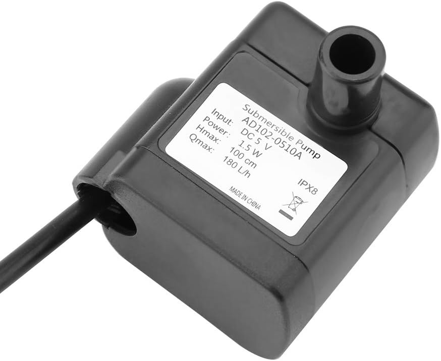 USB DC 5V Small Brushless Aquarium Pump, Fountain Water Circulation Electric Pump, Quiet Submersible for Fish Tank, Hydroponics, Desktop Fountain