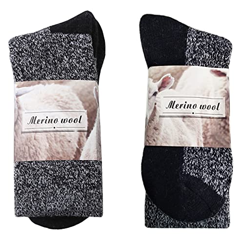 Loritta 2 Pack 80% Merino Mens Wool Socks, Winter Warm Thermal Socks For Men Cold Weather #TOP1