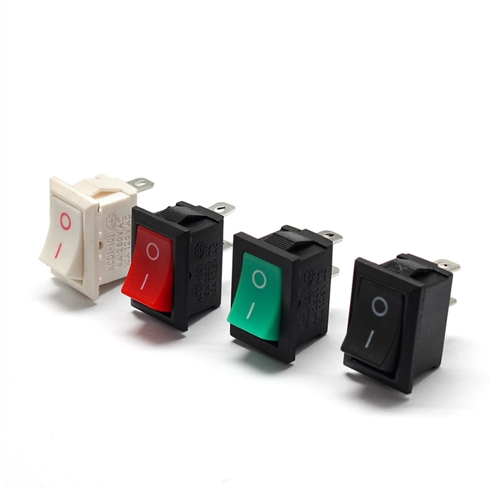 JFQOWCMP Micro Switch KCD1-101 MRS-101 2 pins on Off Snap-in Rocker Switch Mini Switch 21x15mm 6A250VAC 10A 125VAC(Vert)