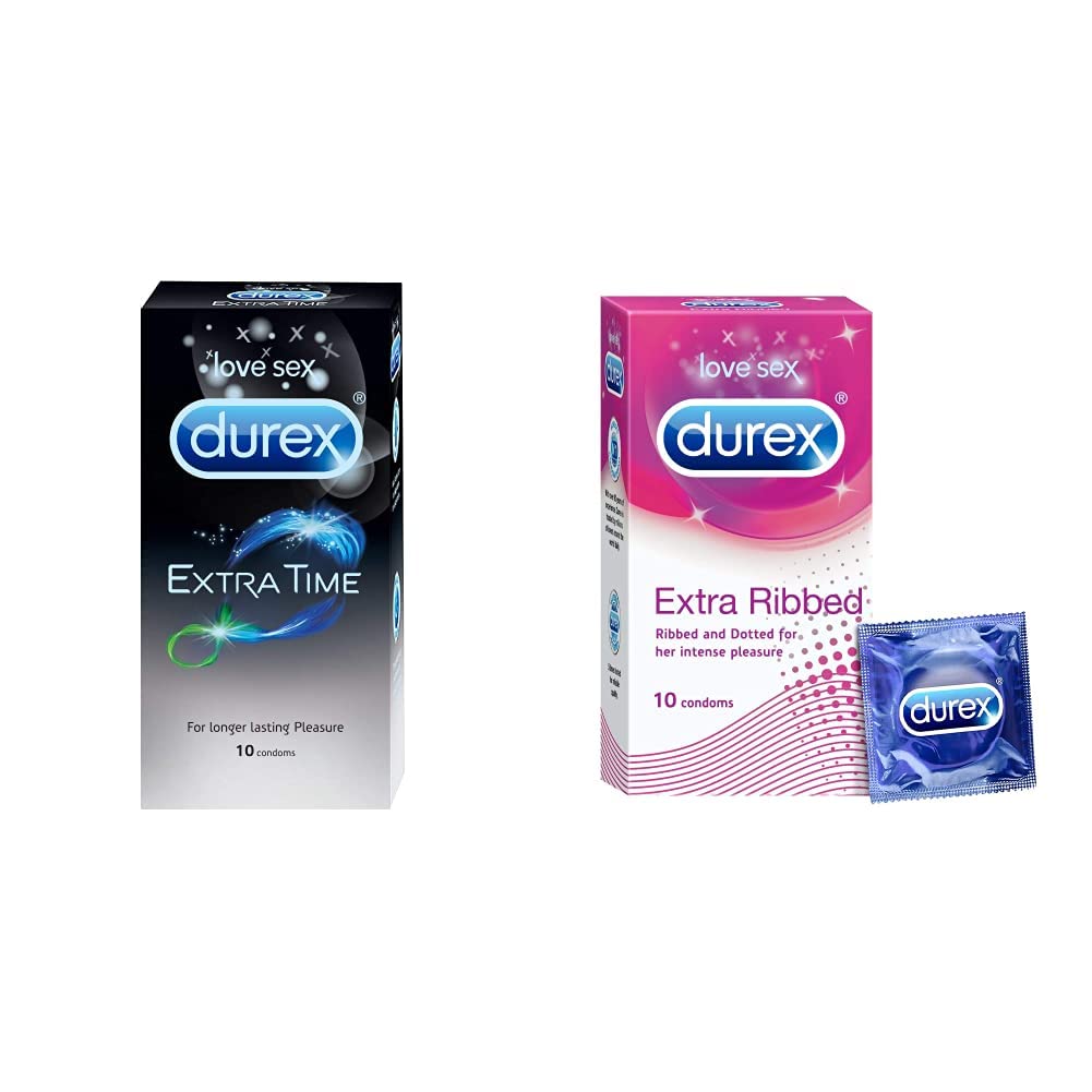 Durex Condoms Combo (Extra Time 10s, Extra Ribbed 10s)-image-13