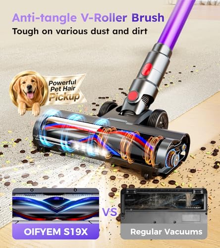 Image of Cordless Vacuum Cleaner,Upgraded 550W 45KPA 60Mins Vacuum Cleaners for Home,Self-Standing Stick Vacuum with LED Display, Anti-Tangle,8 in 1 Lightweight Vacuum Cordless for Pet Hair Carpet Hard Floors