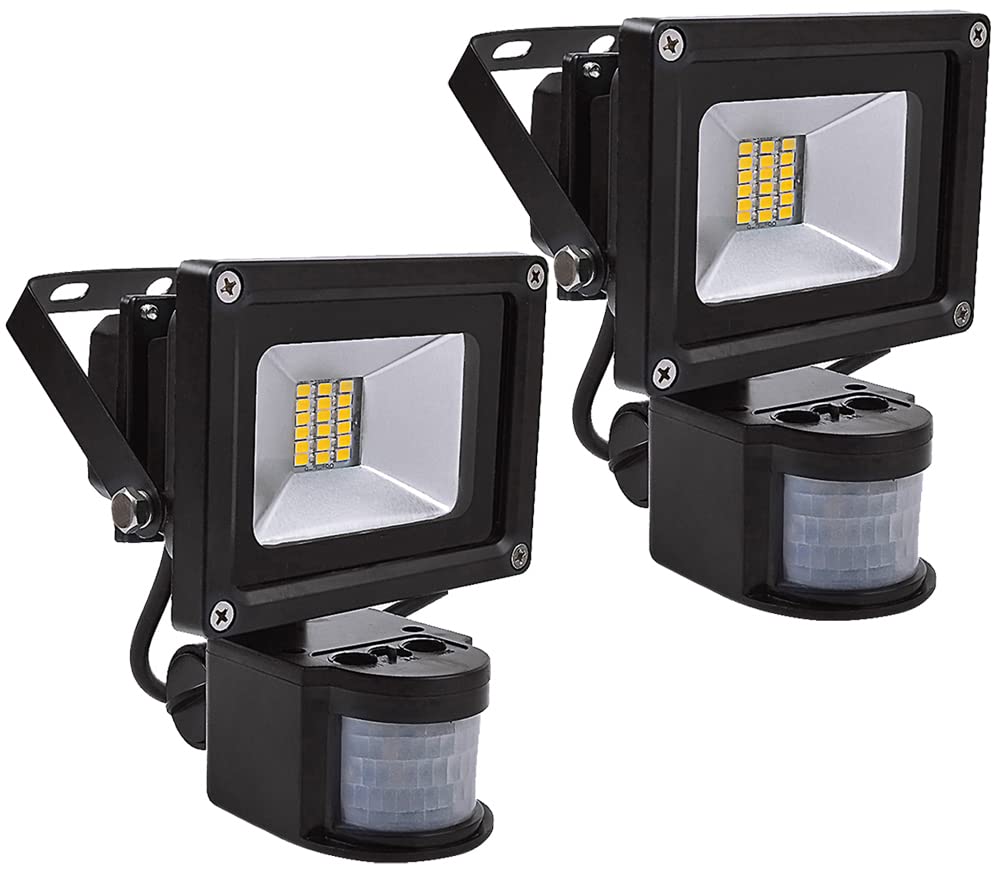 2x 10W 20W 30W 50W Faretto LED con Sensore di Movimento,Luce di Sicurezza Impermeabile IP65,Faro LED Esterno con Sensore,Bianco Caldo 3000K,Faretti LED per Giardino,Corridoio,Patio(20 watt)