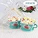 AerWo 50pcs Teacups Candy Boxes, Tea Party Birthday and Baby Shower Favor Box, Cute Tea Candy Boxes for Tea Time Party and Wedding Decoration (Green)