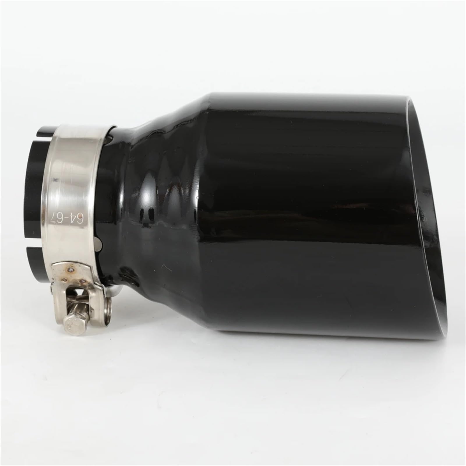 Car Silencer Pasuje do serii Bmw mazdy VW Benz Stalowa błyszcząca czarna rura wydechowa Skos Edeg Błyszcząca końcówka tłumika(54MM IN 114MM OUT)