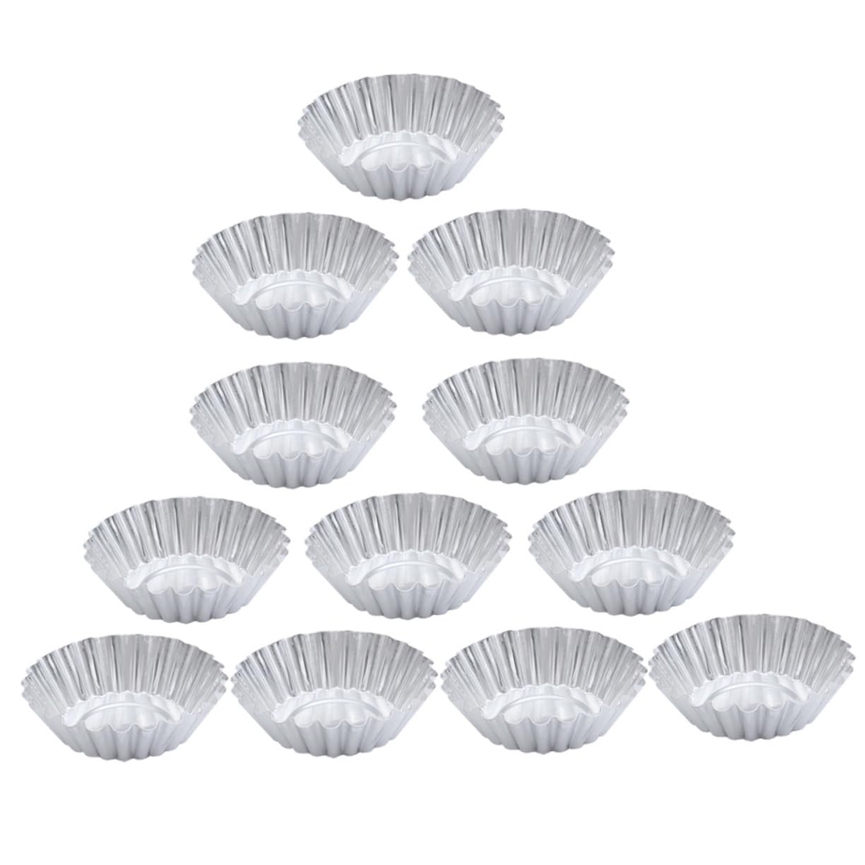 LIFKOME 100 pièces Lot de Moules à Alliage Aluminium Épais Moules à Cupcakes et Muffins Réutilisables avec Bords Festonnés Résistants Chaleur pour Pâtisserie