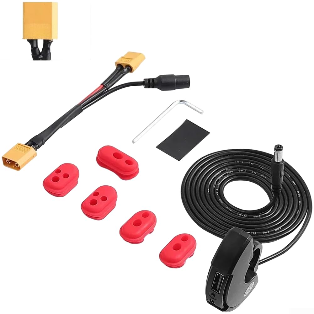 NexRen IP65 Waterproof USB For CHARGER Adapter 12V-48V Input Fast Charging For Electric Scooter Motorcycle For ATV Compatible With For XT30 For XT60 Safe Power(B USB Charging Adapter - for for XT60)