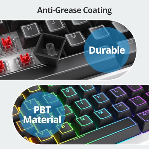 Image of Guffercty kred 142 Key Black Cherry Profile Keycap Set, PBT Shine Through Translucent Characters Compatible with MX Switches Mechanical Keyboard(Ray Edge Black)