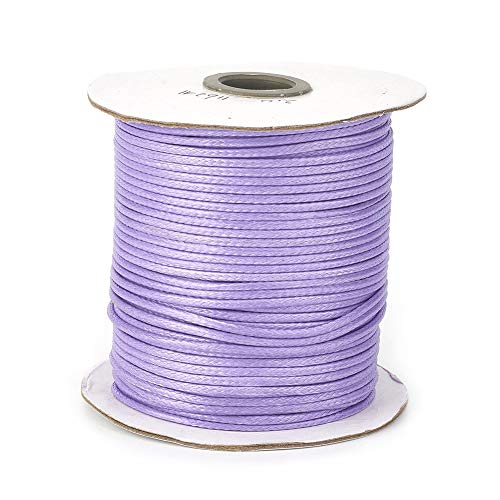 Cheriswelry about 200yards 1mm Korean Polyester Cord Thread Beading String Rope with Spool for Jewellery Crafts Making Macrame, Lilac
