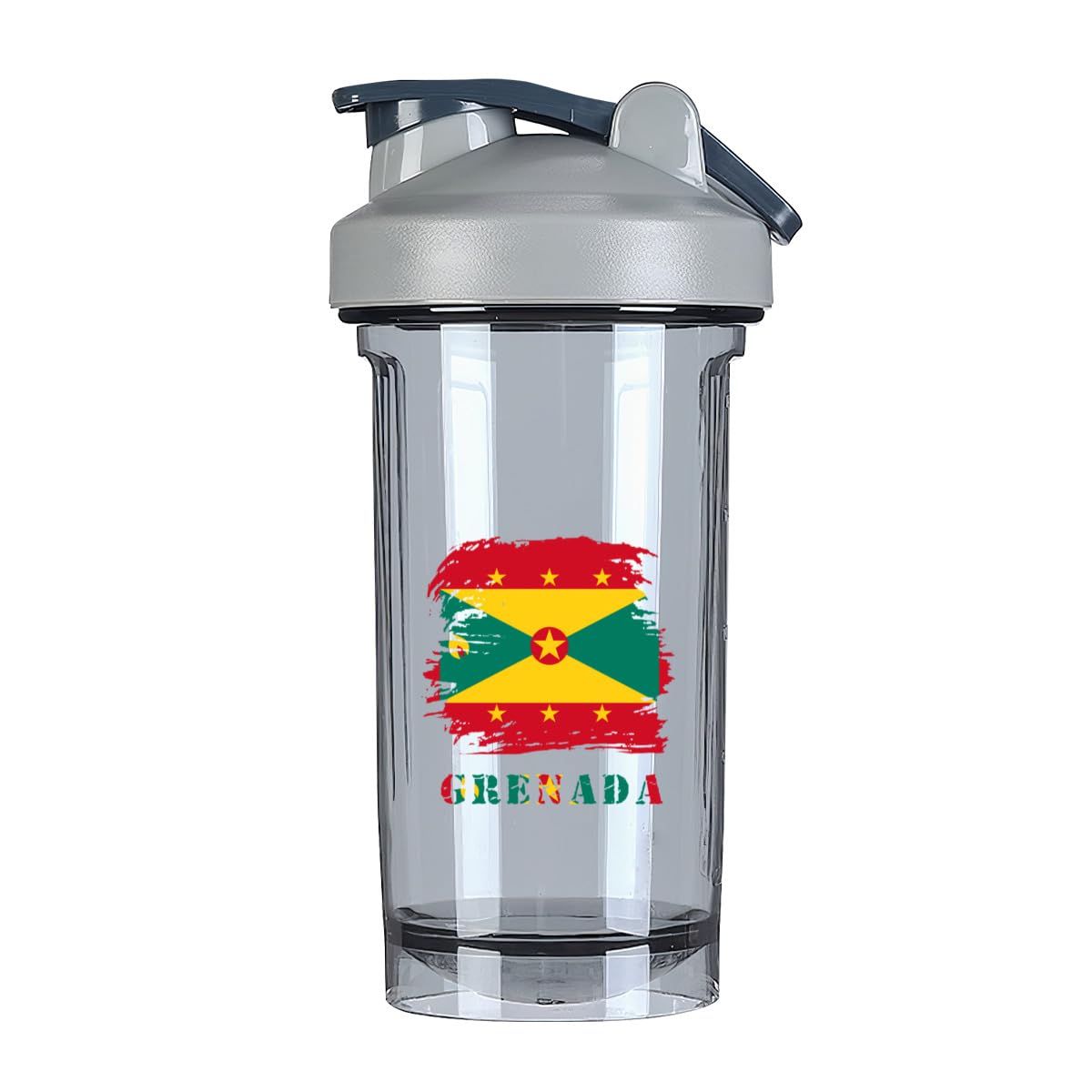 Vintage Grenada's Flag 18 Ounce Shaker Cup,Fashion Theme Pattern Shaker Bottle Leak-proof Workout Shake Bottles 500ML/18 oz Perfect for Pre Workout
