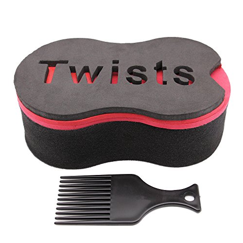 BEWAVE Hair Brush Sponge Twist With Comb Hair Styling System Wave Barber Tool For Dreads Afro Locs Twist Curl Coil, 1 Pc