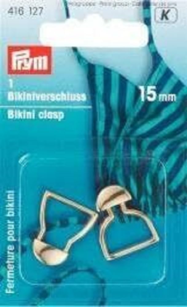 Prym - Bikini and Belt Clasp Gold (15mm) Steel Hook - 1 Unit