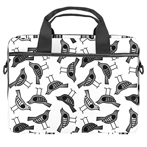 Sac ordinateur portable 13 à 14.5 pouces à bandoulière, motif oiseaux colorés, 36.8x28cm