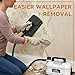 Hiumtree Wallpaper Steamer, Wallpaper Remover Steamer with 2h Continuous Steam, Large & Small Steam Plates, Chemical-Free Wallpaper Removal Tool, Fast Heating Wallpaper Stripper with Hose & Scraper