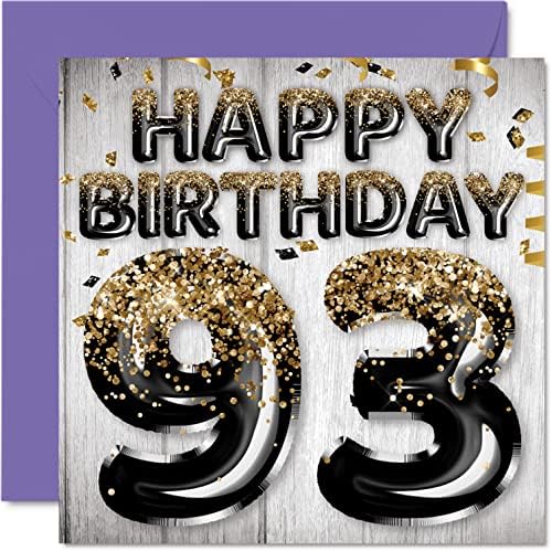 16th Birthday Card for Boys - Black & Gold Glitter Balloons - Happy Birthday Cards for 16 Year Old Boy Son Brother Grandson Cousin, 145mm x 145mm Sixteen Sixteenth Bday Greeting Cards Gift