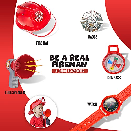 Liberty Imports 10 Pcs Fireman Gear Firefighter Costume Role Play Dress Up Starter Toy Play Set With Helmet And Accessories For Kids #TOP2