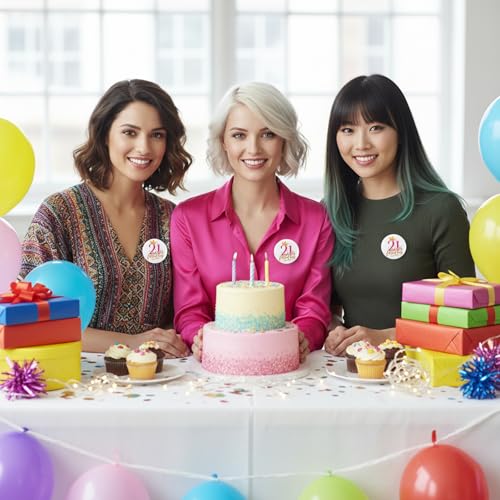 21st Birthday Badge, 5.8cm Girl Badge Accessories, Sparkling Party Decoration, 21st Birthday Gift for Women, Milestone, Anniversary - Image 4