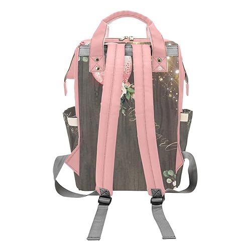 Miniatura 2 de Bolsas de pañales con diseño de flores y globos de acuarela, mochila con nombre personalizado, bolsa de pañales de enfermería, bolsa de viaje para