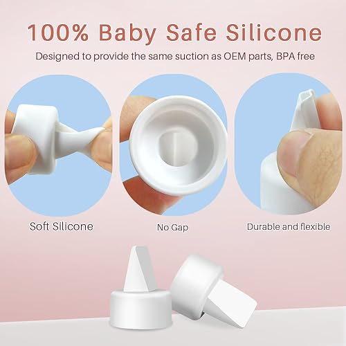 Miniatura 4 de PumpMom - Piezas de bomba compatibles con espectros y motivos, válvulas de pico de pato de repuesto, tubos y membrana de silicona para extractores