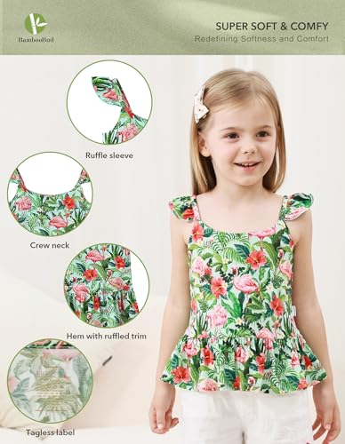 Image of Baby Girl Sleeveless T-Shirts Toddler Infant Girls Tank Top T-Shirt Viscose from Bamboo Summer Cool Tees 3Months-5T