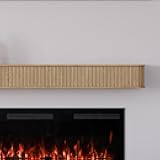 Alfama 60 Inch Fireplace Wood Mantel Shelf with Fluted “Reed” Details in Blonde | Natural White Oak Wood | Stained Finish | DIY Mounting Hardware Included | 60