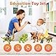 DASIAUTOEM Dinosaurier Block Spielzeug Set, 16PCS Dinosaurier Spielzeug Bausteine Set mit Tyrannosaurus Rex, Triceratops, Pterodactyl, Velociraptor – Realistisches Lernspielzeug Geschenk für Kinder