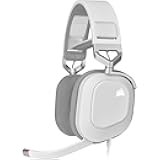 Corsair HS80 RGB USB Premium Gaming Headset with Dolby Audio 7.1 Surround Sound (Broadcast-Grade Omni-Directional Microphone, Memory Foam Earpads, High-Fidelity Sound, Durable Construction) White