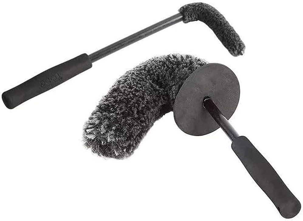 Riloer 2pcs Wheel Cleaning Tool - Wheel Rim Brush, Remove Brake Dust & Dirt Behind Your Rim Accessories - Wash & Restore Shine to Your Car Boat RV Bike Or Motorcycle