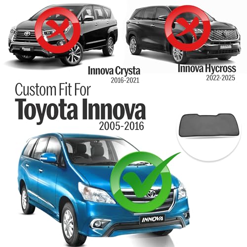 Image of Autofact Dicky Curtain for Toyota Innova | Custom Fit Rear Windshield Sunshade | UV & Heat Protection | Foldable Mesh | Privacy & Cooling Car Accessory