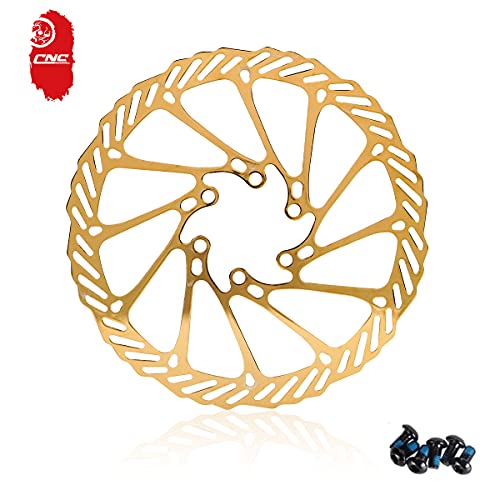 Cnc Bike Disc Brake Rotor 160Mm，Bicycle Disc Brake Rotor 160Mm With Bolts For Mtb Mountain Bike，Gold #TOP2