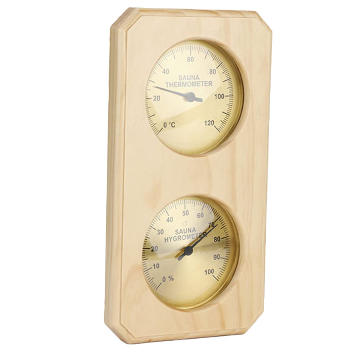 Happyyami Termometro Igrometro 0-120℃ in Legno per Sauna Misuratore di Umidità e Termostato Interno, Lettura Rapida